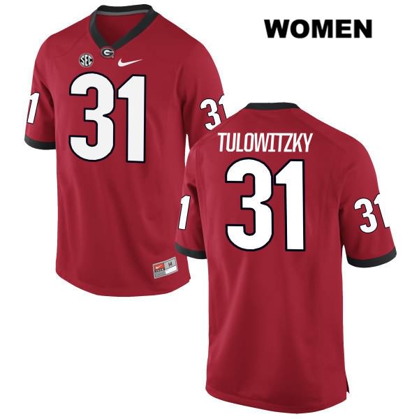 Georgia Bulldogs Women's Reid Tulowitzky #31 NCAA Authentic Red Nike Stitched College Football Jersey PTJ1056RI
